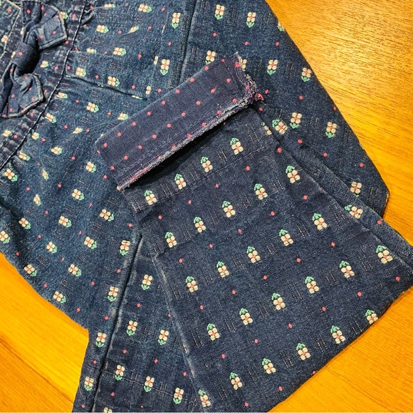 Vintage Osh Kosh B’Gosh Girl’s Embroidered Floral Denim Overall 2T - Union Tag - Picture 8 of 15